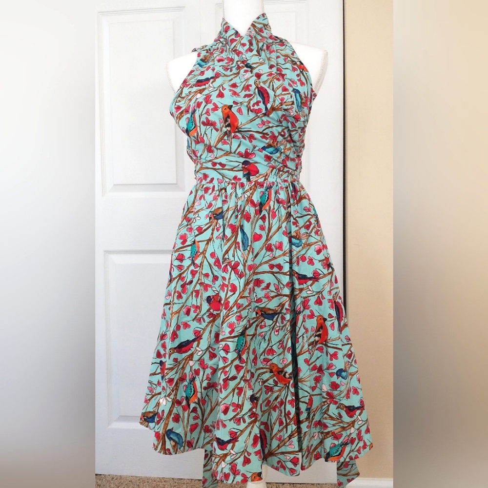Modcloth Retrolicious Bird Dress Small